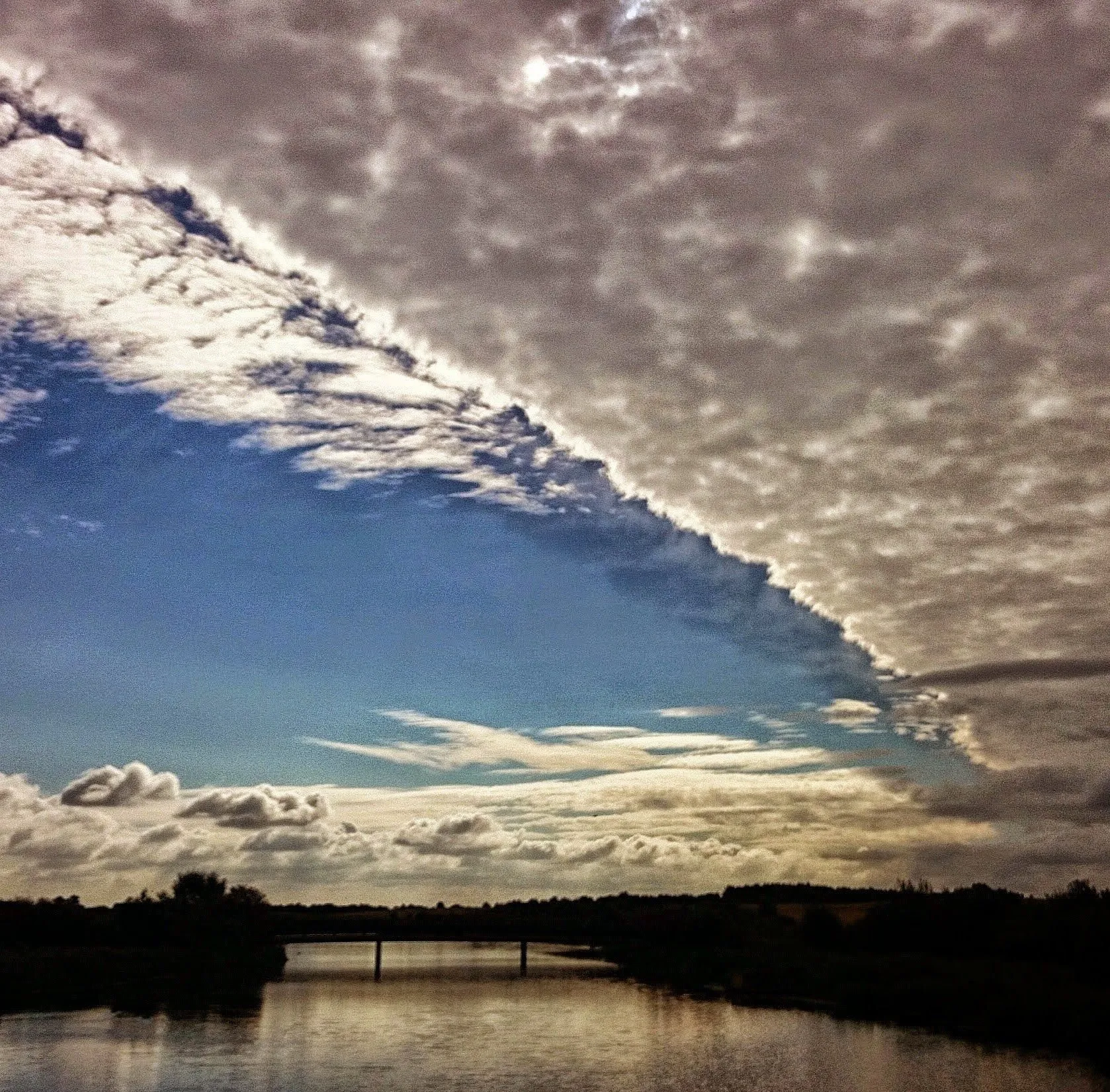 A view of dawn from the bridge