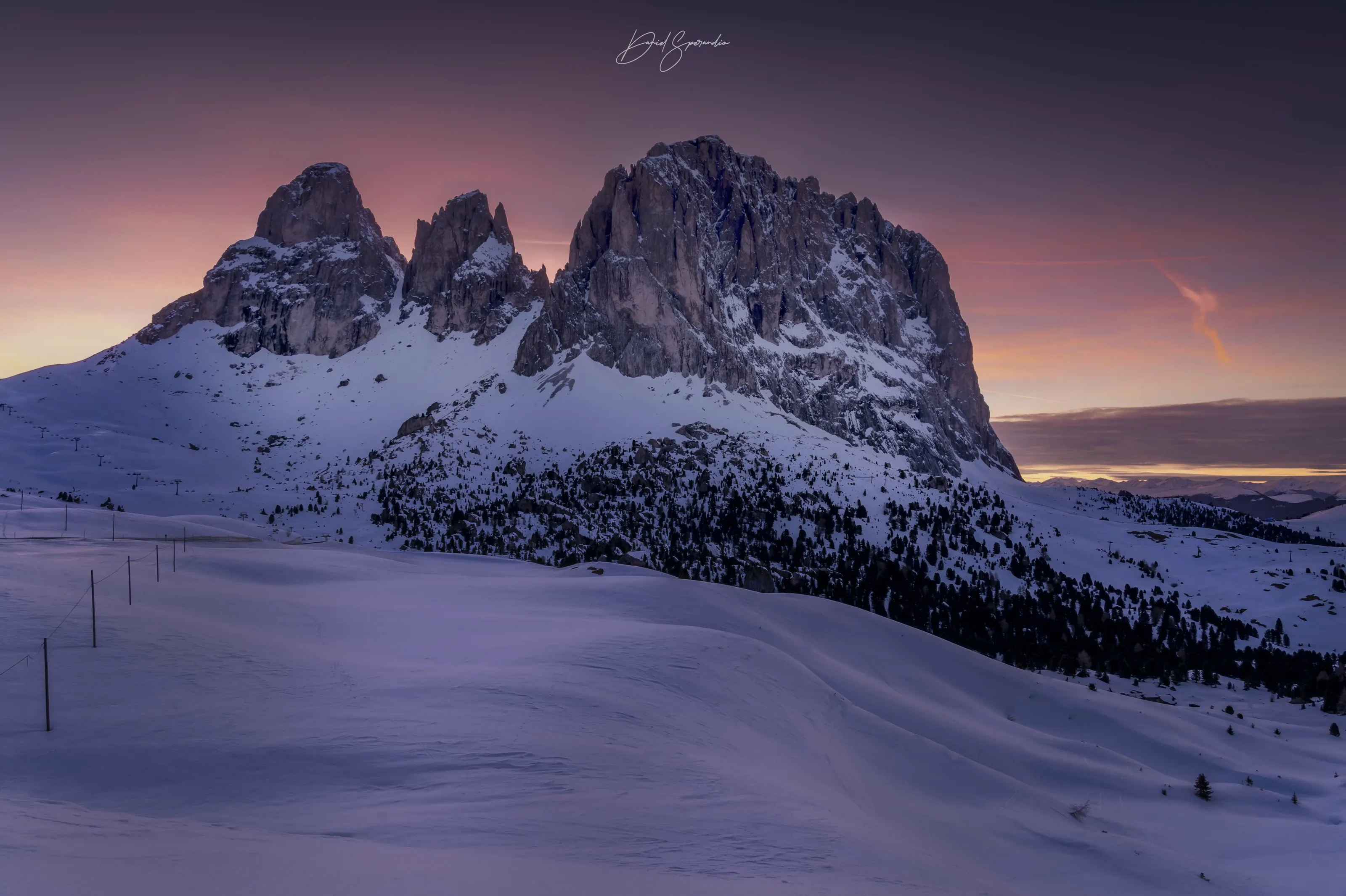 Red Hour Sunset on Dolomites