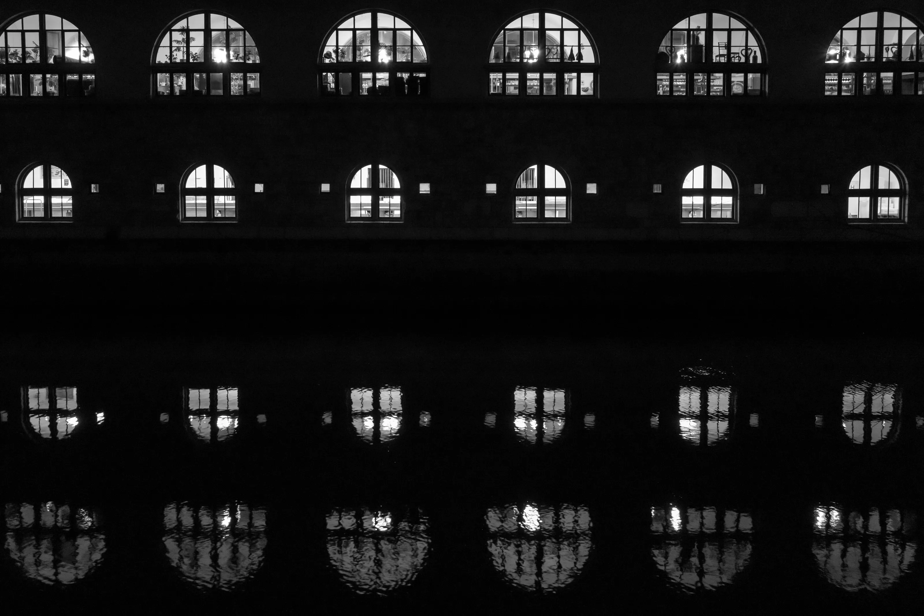 The people left, only the lights remained