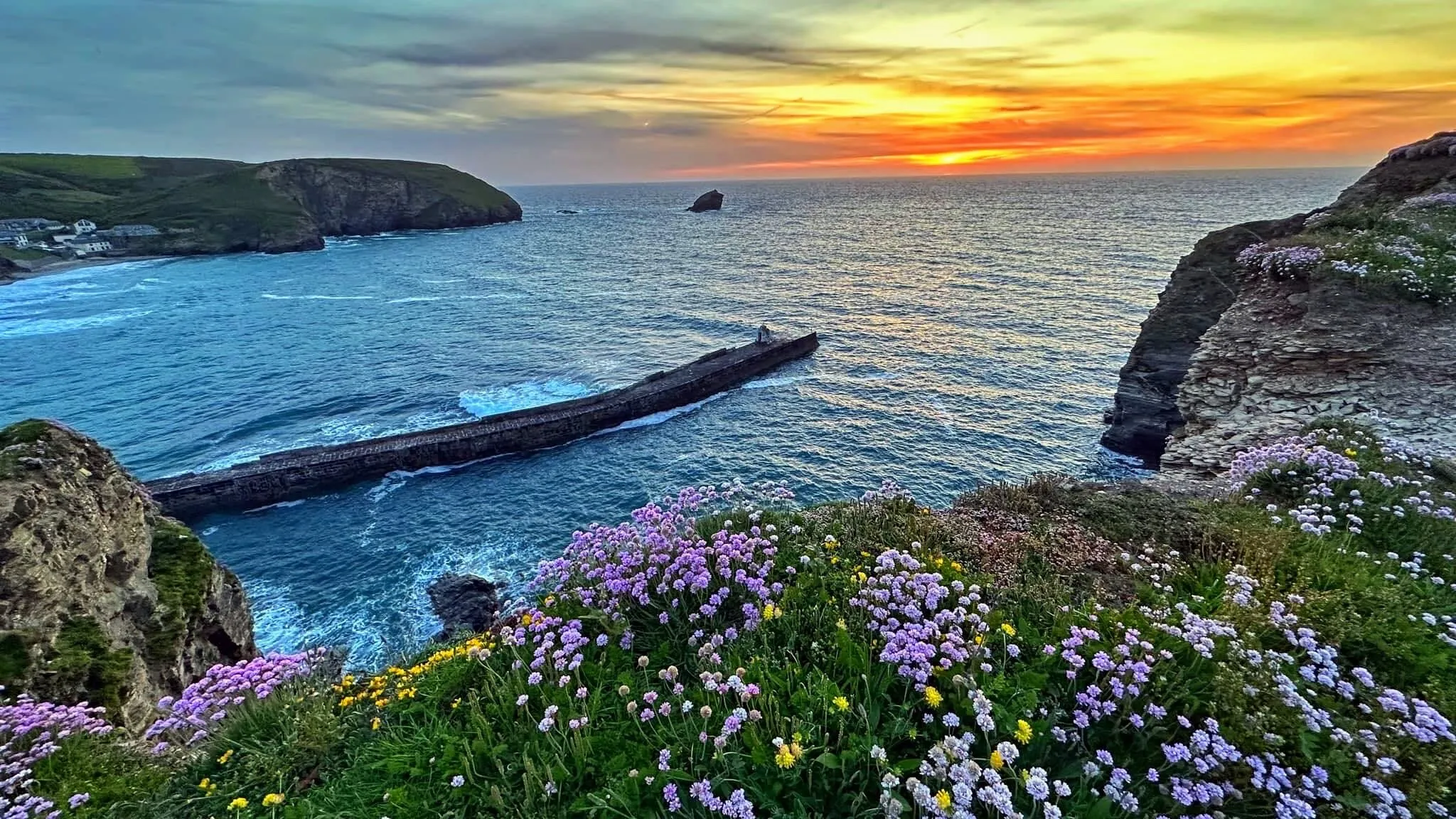 Sunsetting in portreath cornwall