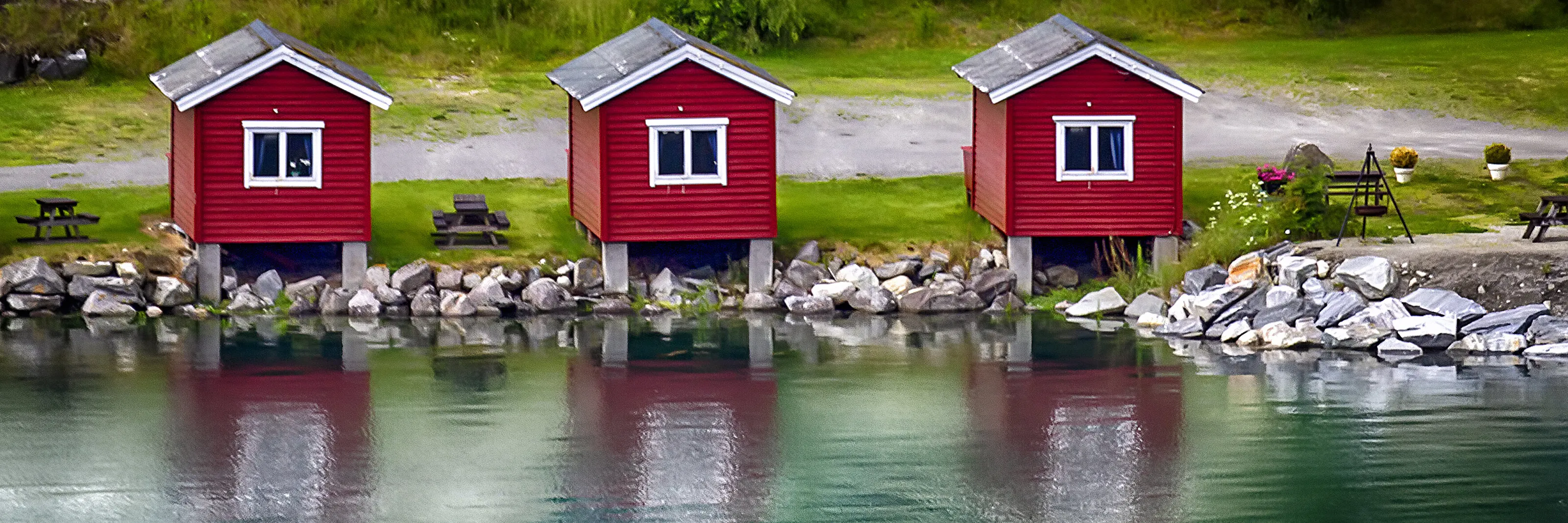Lakeside huts