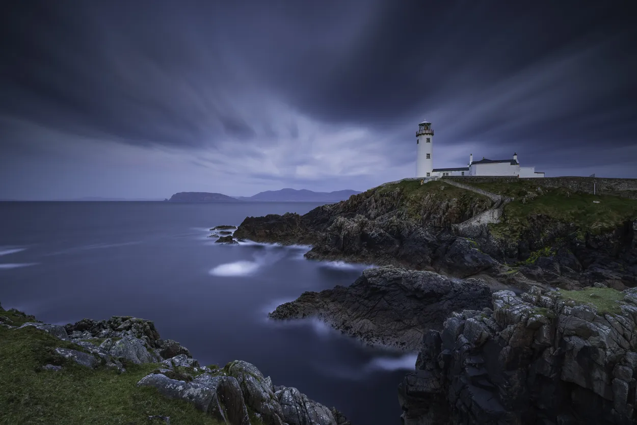 Fanad Head Lighthouse in The North Coast of The Republic of Ireland During Blue Hour