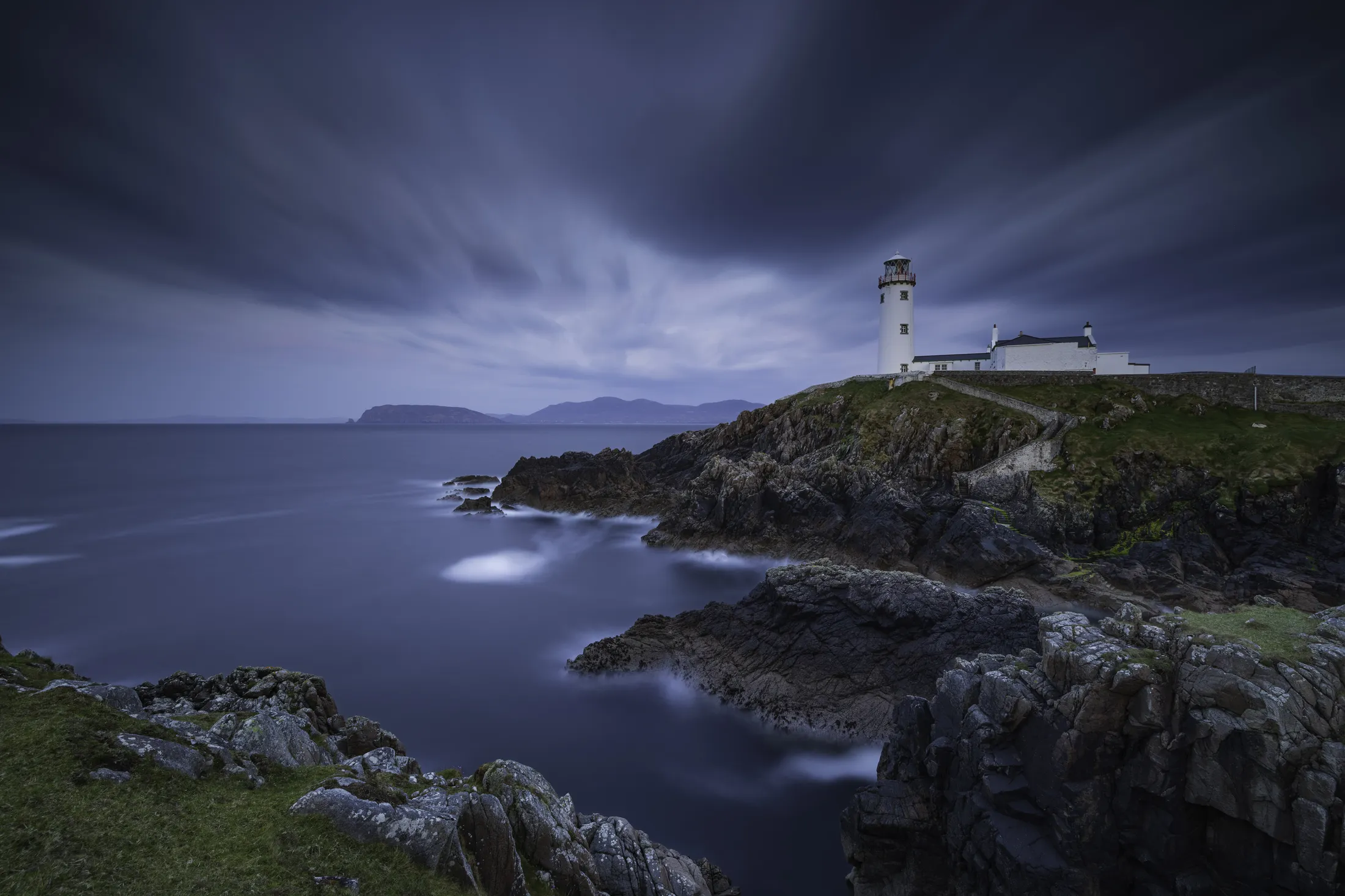 Fanad Head Lighthouse in The North Coast of The Republic of Ireland During Blue Hour
