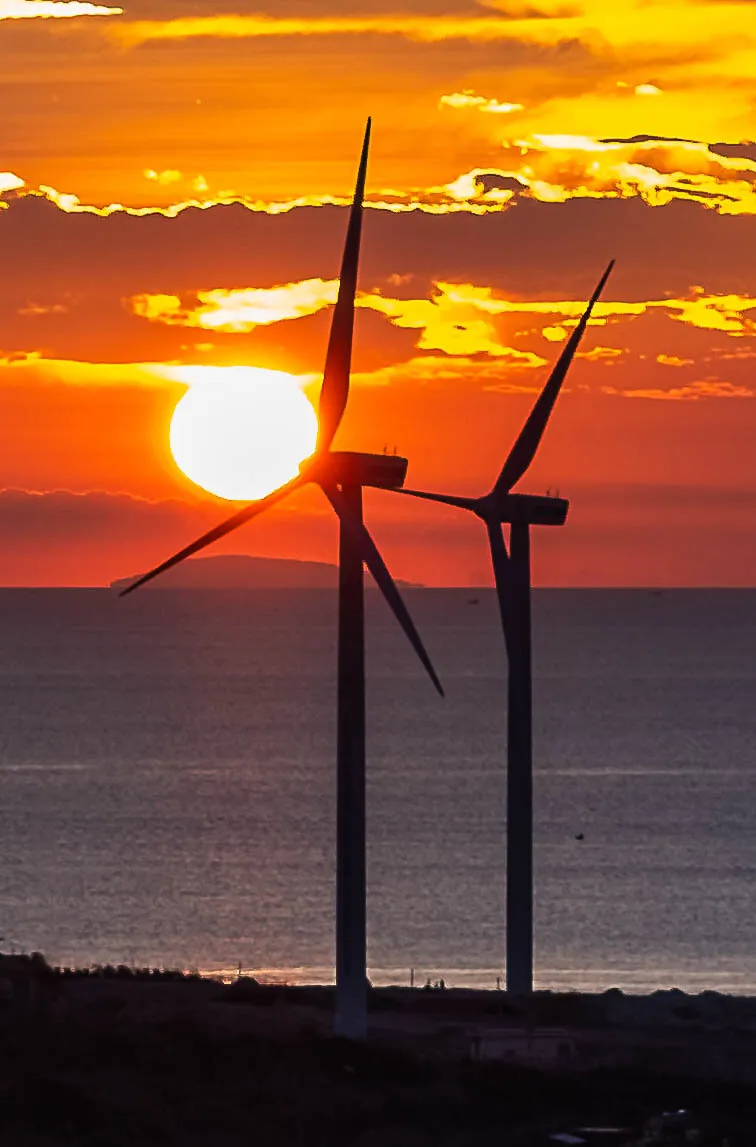 Sunset above the windmills