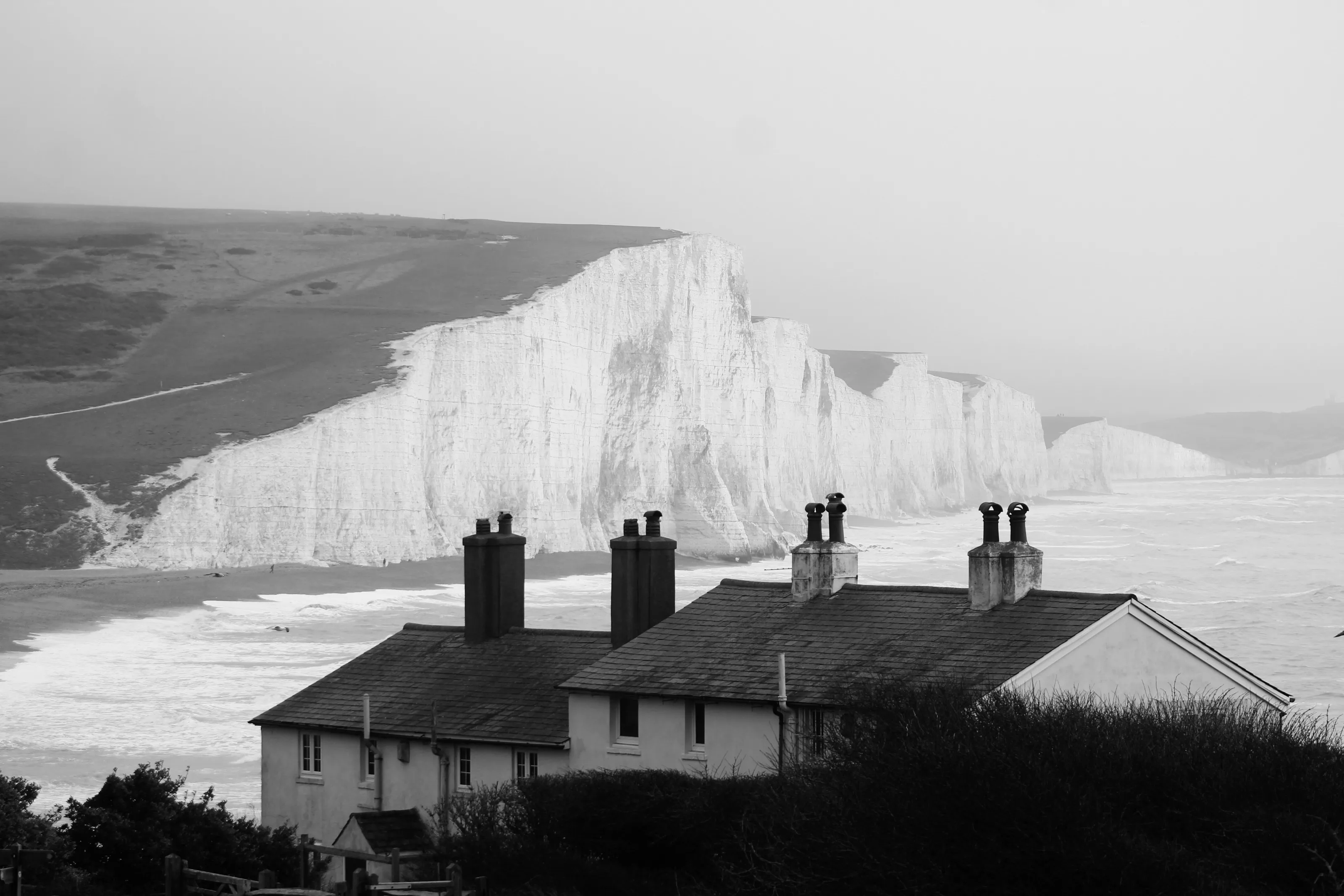 Coastguard Cottages at Seaford Head Overlooking the Seven Sisters